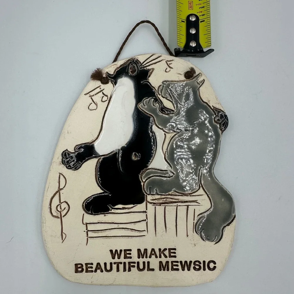 Vintage SMP 1993 Ceramic Cat Wall Plaque‎ 